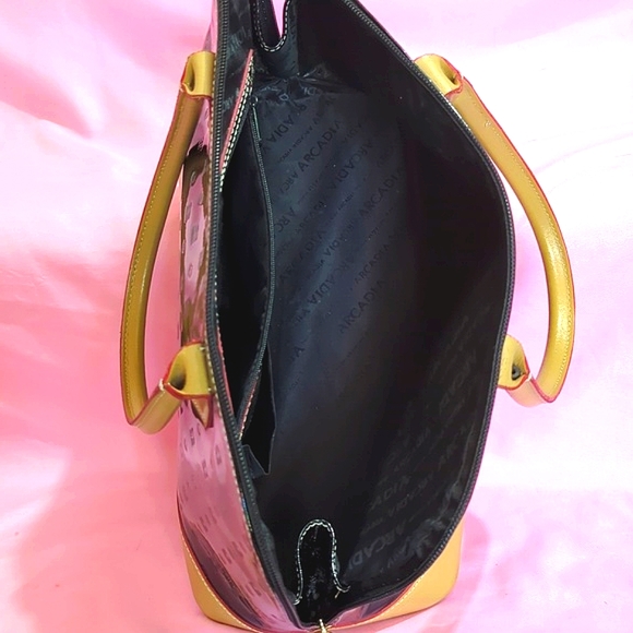 Black Patent Leather Handbag, Arcadia - Made in Italy. - Picture 8 of 16